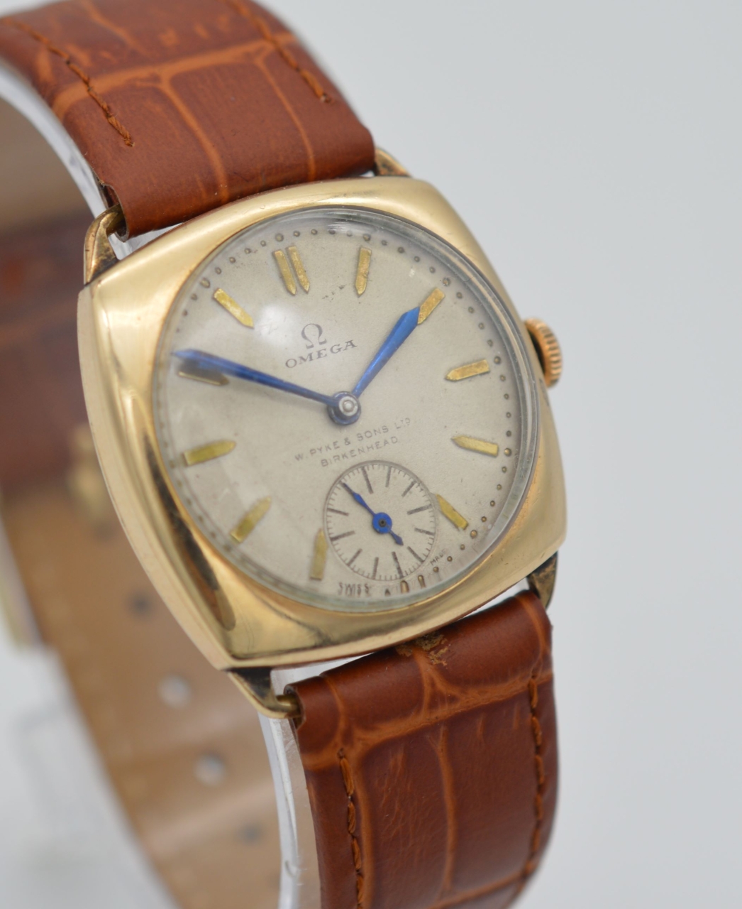 1935 Omega Deco style stepped case tank watch dust covered T17 caliber Fully restored